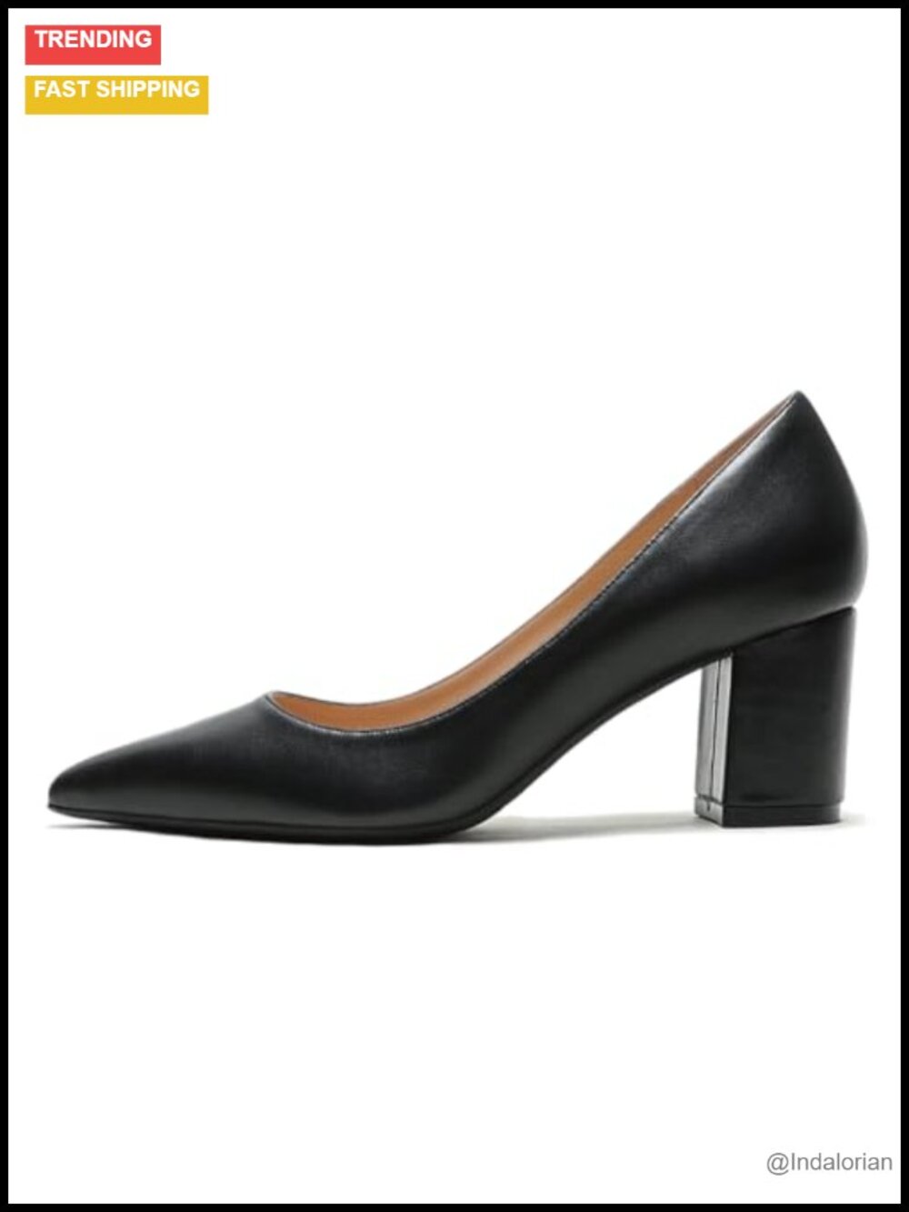 Pointed Toe Chunky Block Heel Pumps Business Casual Comfortable